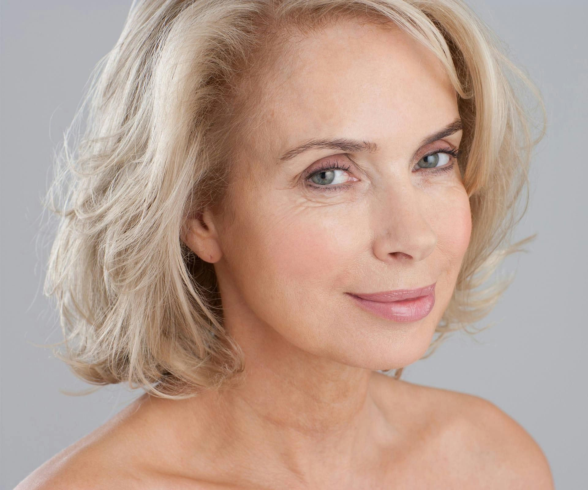 woman with short blonde hair